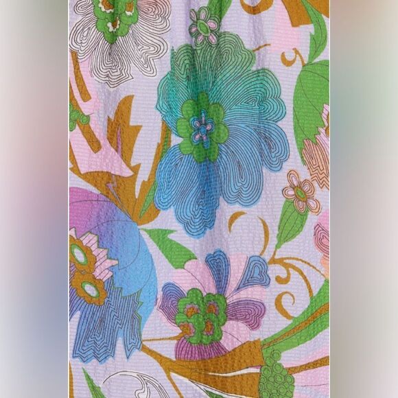 Tanya Taylor Alexis Top in Floral Print with Mock Neck, Size Medium - Picture 6 of 7